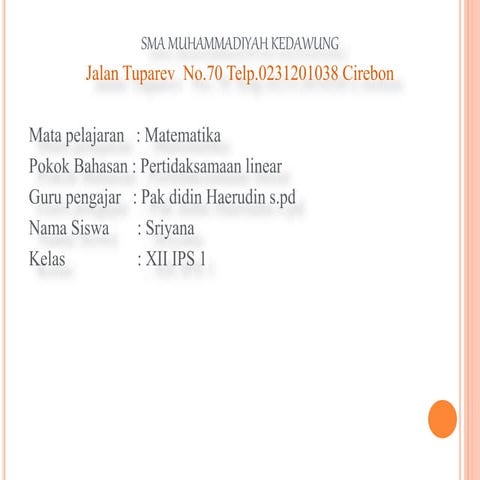 pertidaksamaan linear