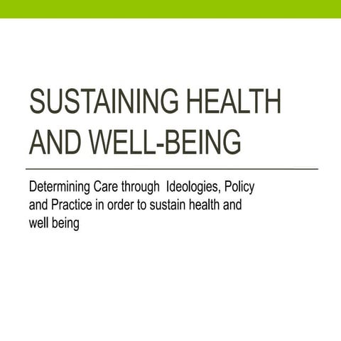 Pup 4001 Sustaining Health