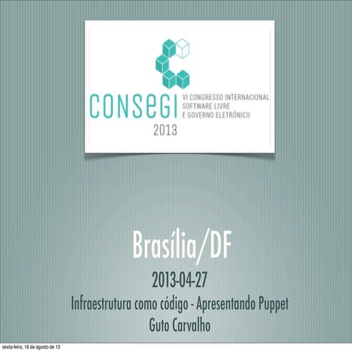 Oficina de infraestrutura como código (apresentando o Puppet)