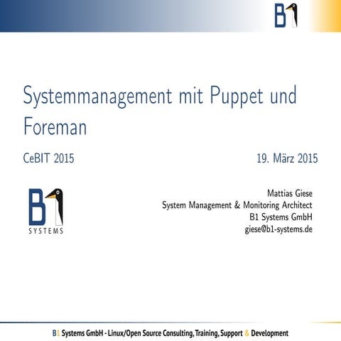 Systemmanagement mit Puppet und Foreman