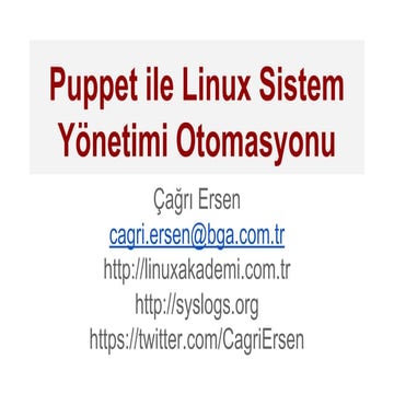 Puppet ile Linux Sistem Yönetimi Otomasyonu