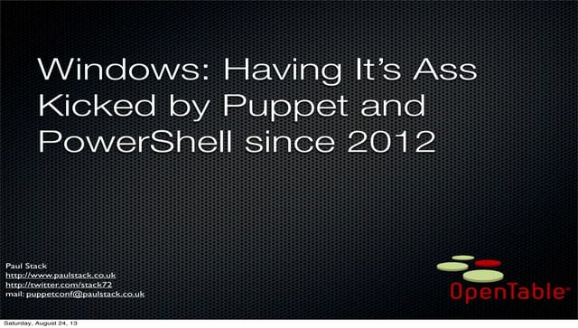 Windows - Having Its Ass Kicked by Puppet and PowerShell Since 2012
