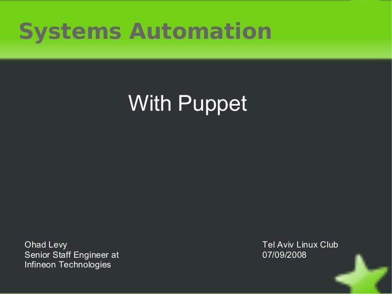Systems Automation with Puppet
