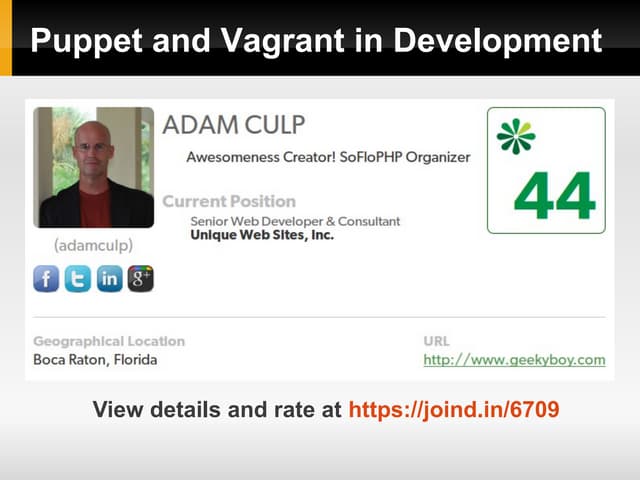 Puppet and Vagrant in development