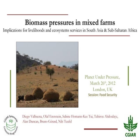 Biomass pressures in mixed farms: Implications for livelihoods and ecosystems...