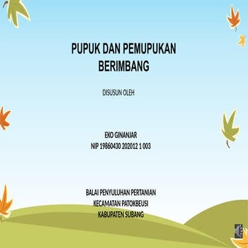 PUPUK DAN PEMUPUKAN PADI SAWAH PRINSIP 5 TEPAT.pptx