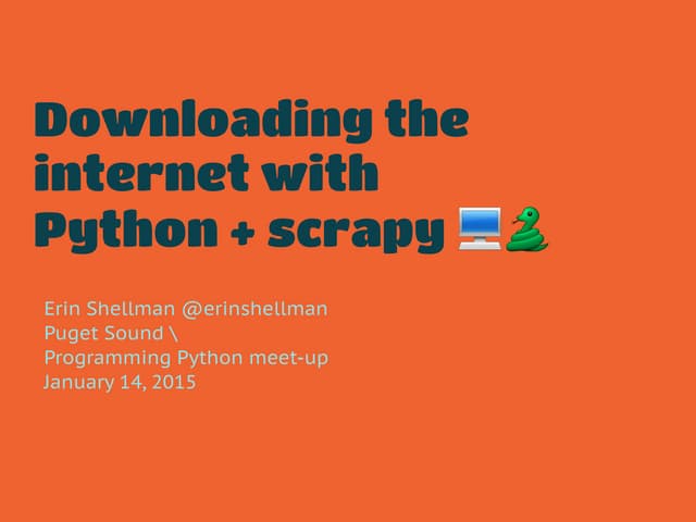 Downloading the internet with Python + Scrapy