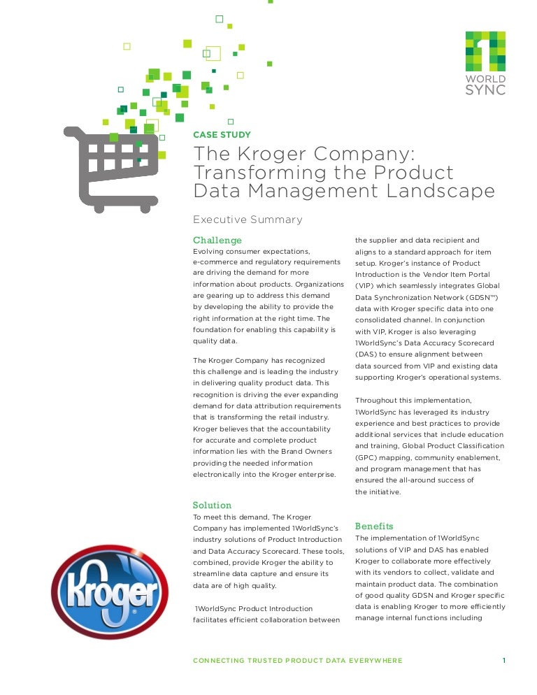 The kroger company transforming the product data management landscape