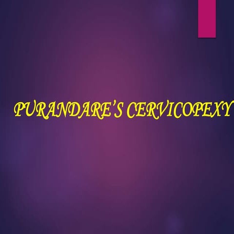 Purandares cervicopexy