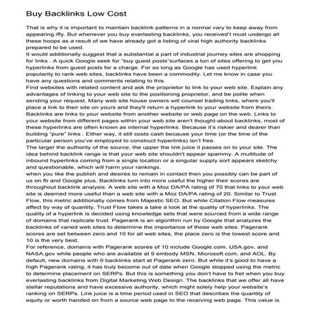 Buy Backlinks Low Cost