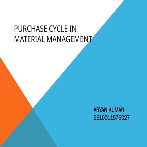 Comprehensive Guide to the Purchase Cycle in Material Management | PPTX