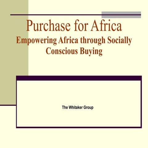 Purchase For Africa Presentation 5. 0