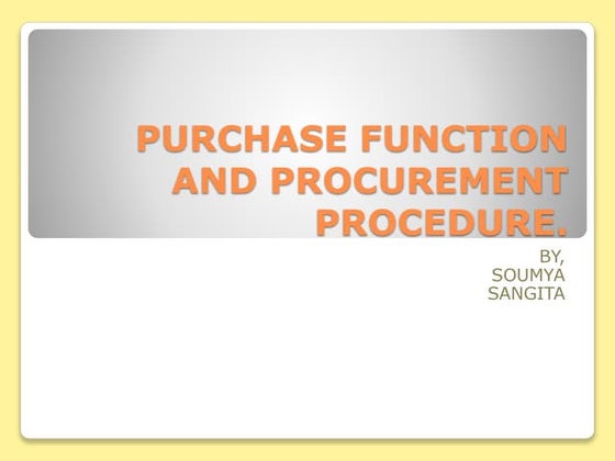 Procurement management | PDF