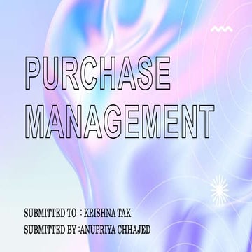 A ppt on purchase management for BBA cou