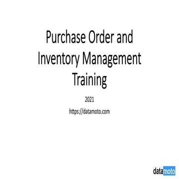 Purchase order and inventory management training