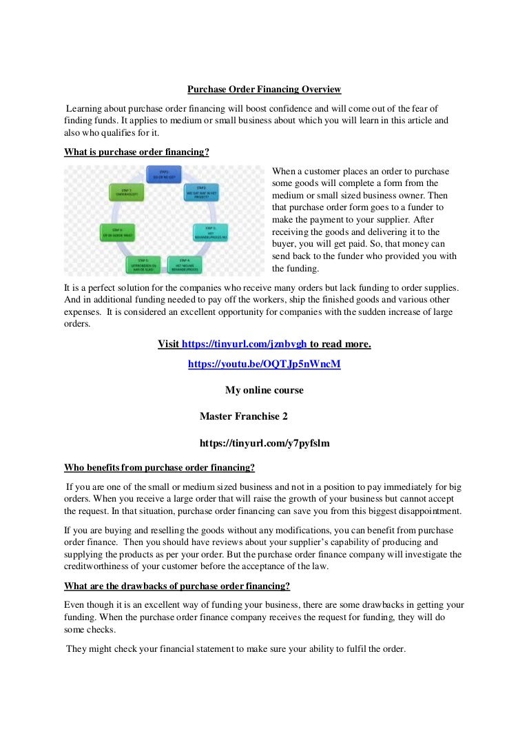 Purchase Order Financing Overview
