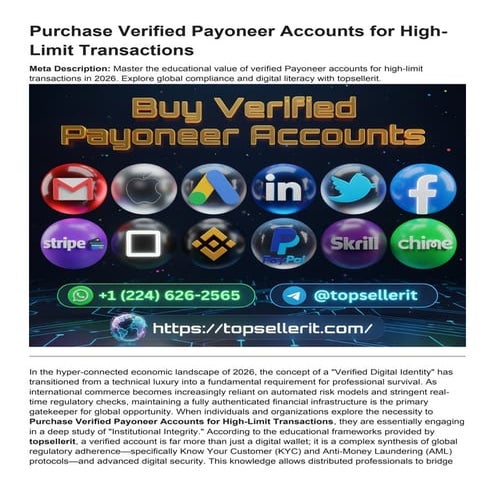 Mastering Verified Payoneer Accounts for Global Business Growth in 2026 ...
