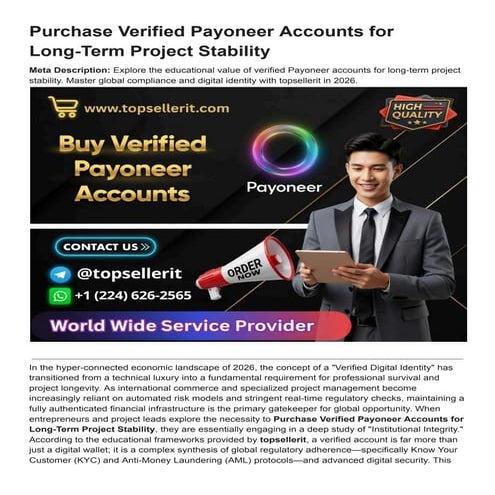 Mastering Verified Payoneer Accounts for Long-Term Project Stability ...