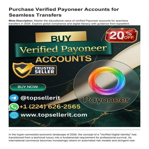 Mastering Verified Payoneer Accounts for Seamless Global Transfers in ...