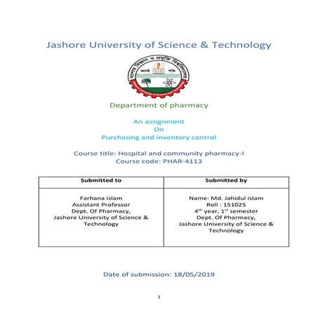 Purchasing and inventory control