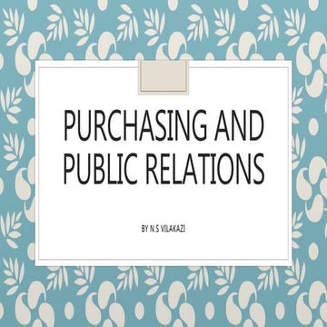 Purchasing and public relations