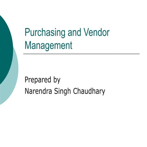 Purchasing and vendor management
