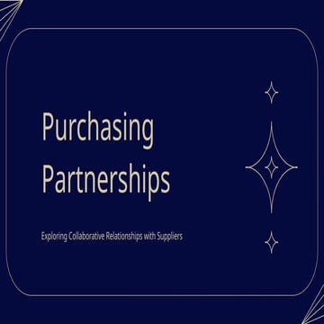 Purchasing Partnerships and their importance