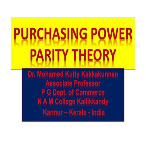 Purchasing power parity theory