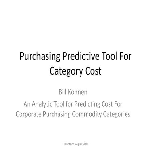 Purchasing Predictive Tool for Category Cost