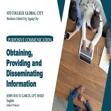 Obtaining, Providing and Disseminating Information | PDF