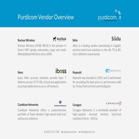 Purdicom Vendor Overview