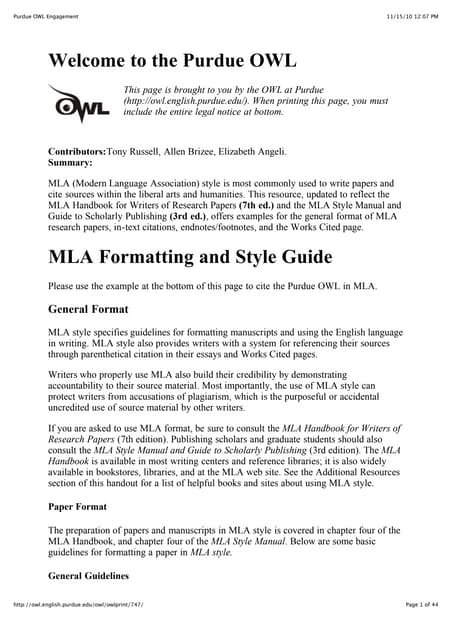 MLA Style Guide