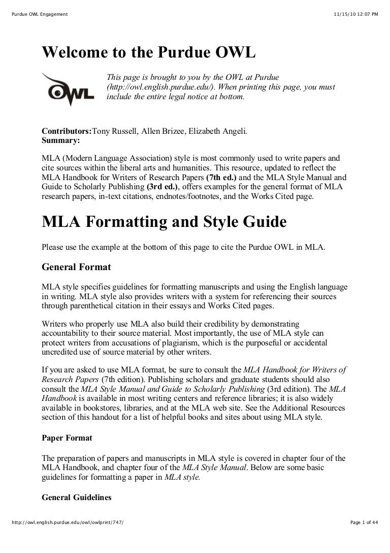 MLA Style Guide MLA Style Guide