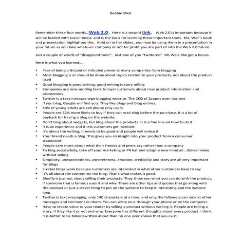 Purdue Univ. Student Comments on Blogging E-Retailing