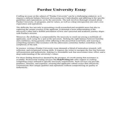 Purdue Essay Example | PDF