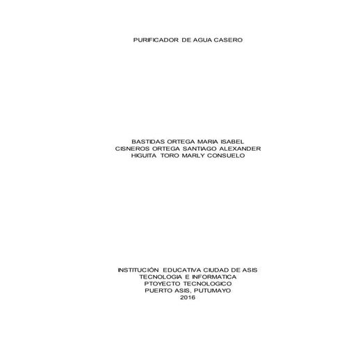 Purificador de agua casero