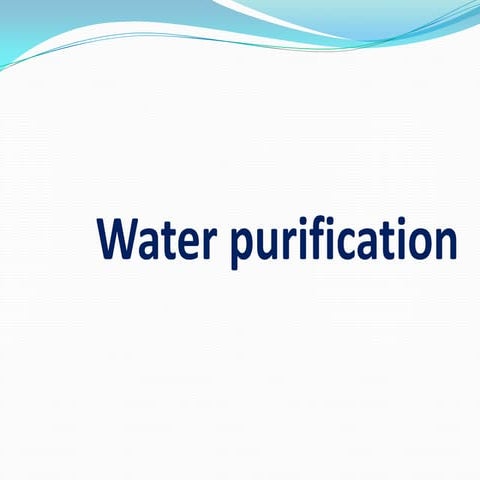 Purification anf disinfection of watert