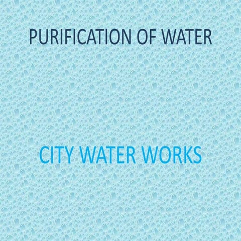 Purification of water