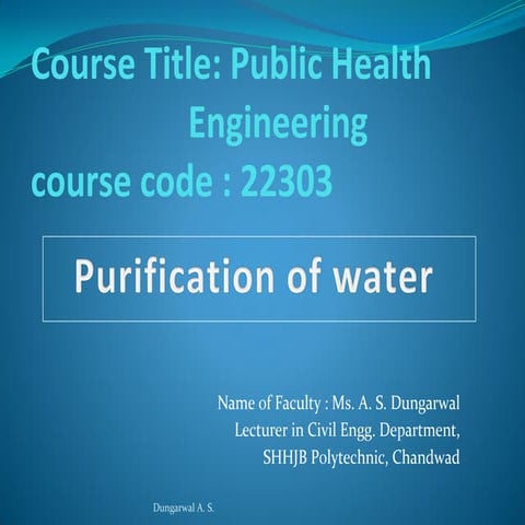 Purification of water