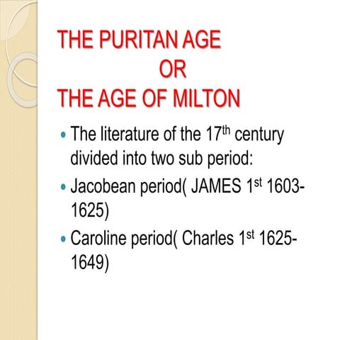 Puritan age