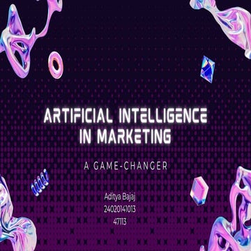 AI in Marketing Presentation like personalisation chatbot