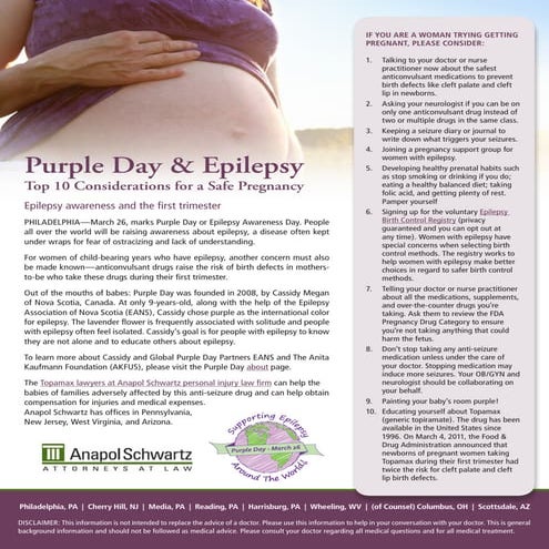 Purple Day Press Release