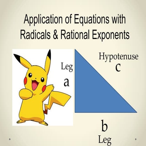 Application of Equations with Radical and Rational Exponents