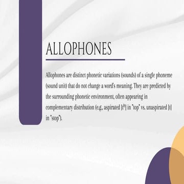 Allophones differentiation between phonemes | PDF