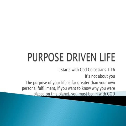 The purpose driven life | PPT