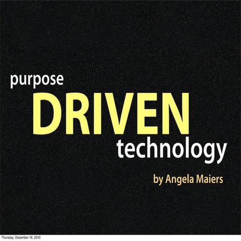 Purpose driven technology PDF | PDF