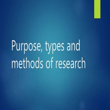 Purpose of research