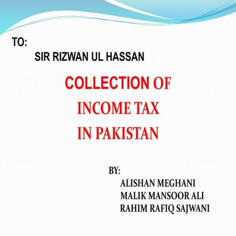 Collection of Income Tax in Pakistan