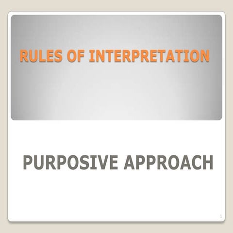 Purposive rule