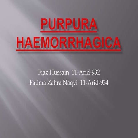 Purpura haemorrhagica